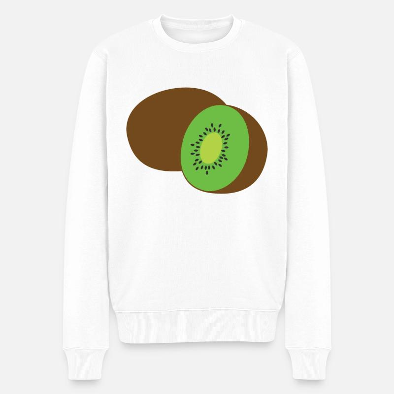 kiwi - Männer Premium Bio Pullover - Weiß