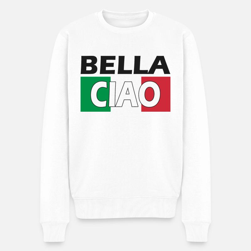 BellaCiao - Männer Premium Bio Pullover - Weiß