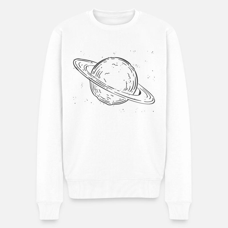 Saturn - Männer Premium Bio Pullover - Weiß