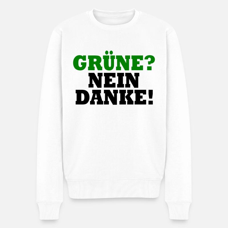 grüne nein danke - Männer Premium Bio Pullover - Weiß