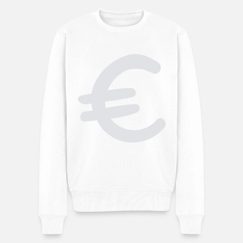 Euro Zeichen - Männer Premium Bio Pullover - Weiß