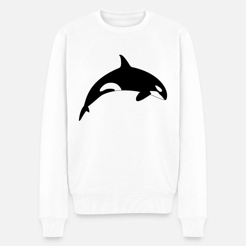 Schwertwal Orca Killerwal - Männer Premium Bio Pullover - Weiß