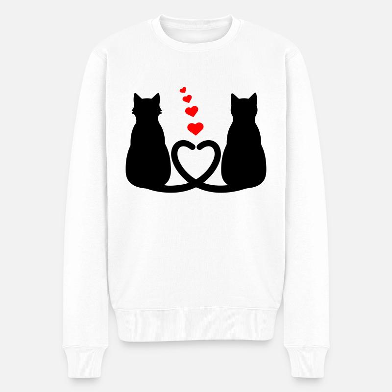 Chats amoureux - Pull Premium bio Homme - blanc