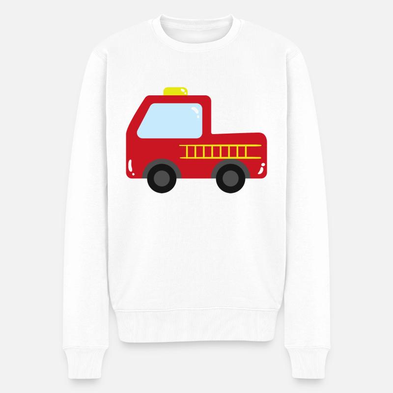 Feuerwehr Auto - Männer Premium Bio Pullover - Weiß
