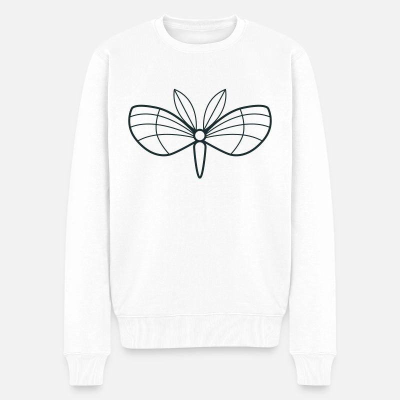 Motte mit niedlichen atemberaubenden Flügeln - Männer Premium Bio Pullover - Weiß
