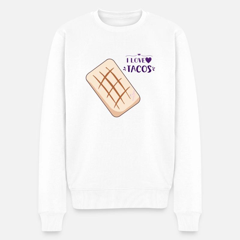 I love tacos 1 - Pull Premium bio Homme - blanc