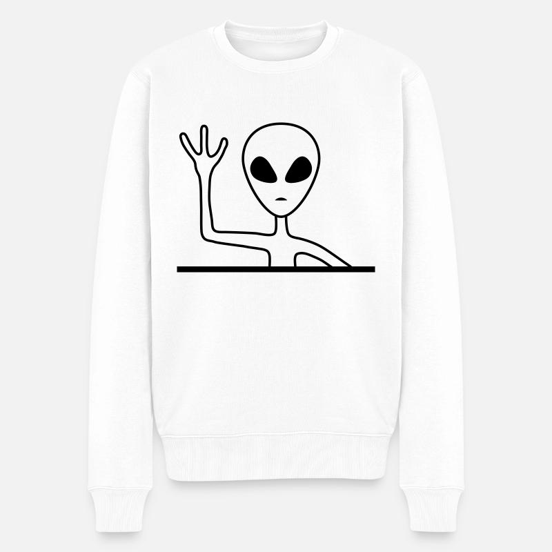 Amical Homme Gris Alien - Pull Premium bio Homme - blanc