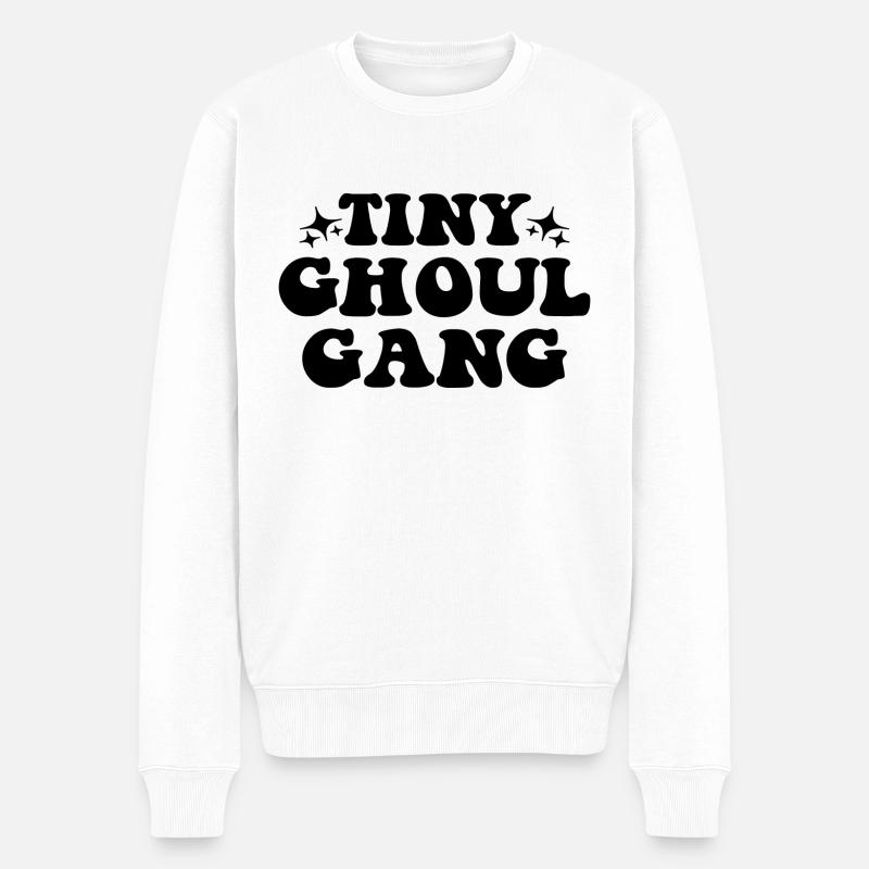 Tiny Ghoul Gang Halloween - Männer Premium Bio Pullover - Weiß