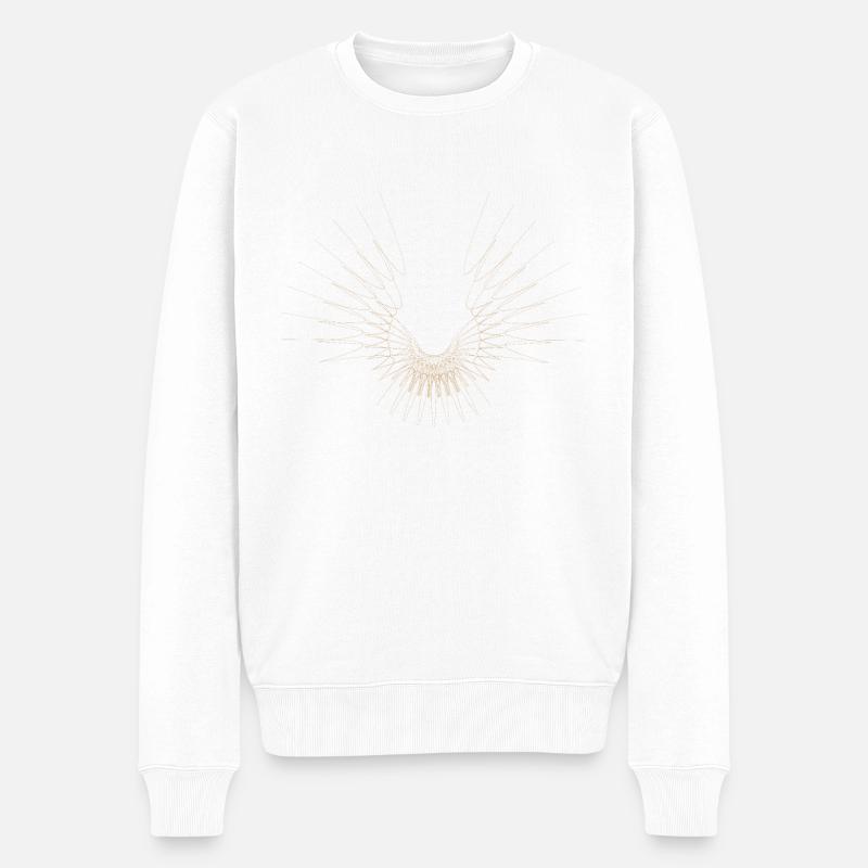 Abstraktes Punktdesign - Männer Premium Bio Pullover - Weiß