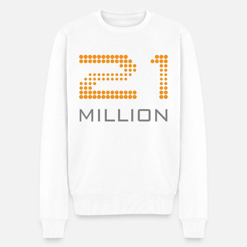 21 MILLION - Variante A dunkel - Männer Premium Bio Pullover - Weiß