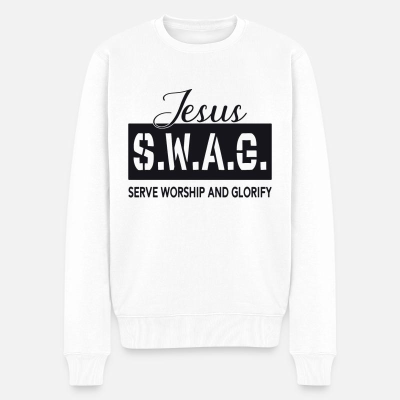 Jesus Swag - Männer Premium Bio Pullover - Weiß