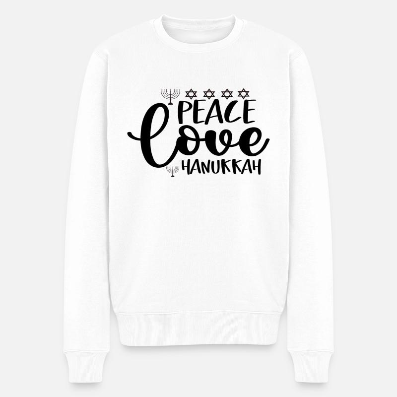 Paix Amour Hanoukka - Pull Premium bio Homme - blanc