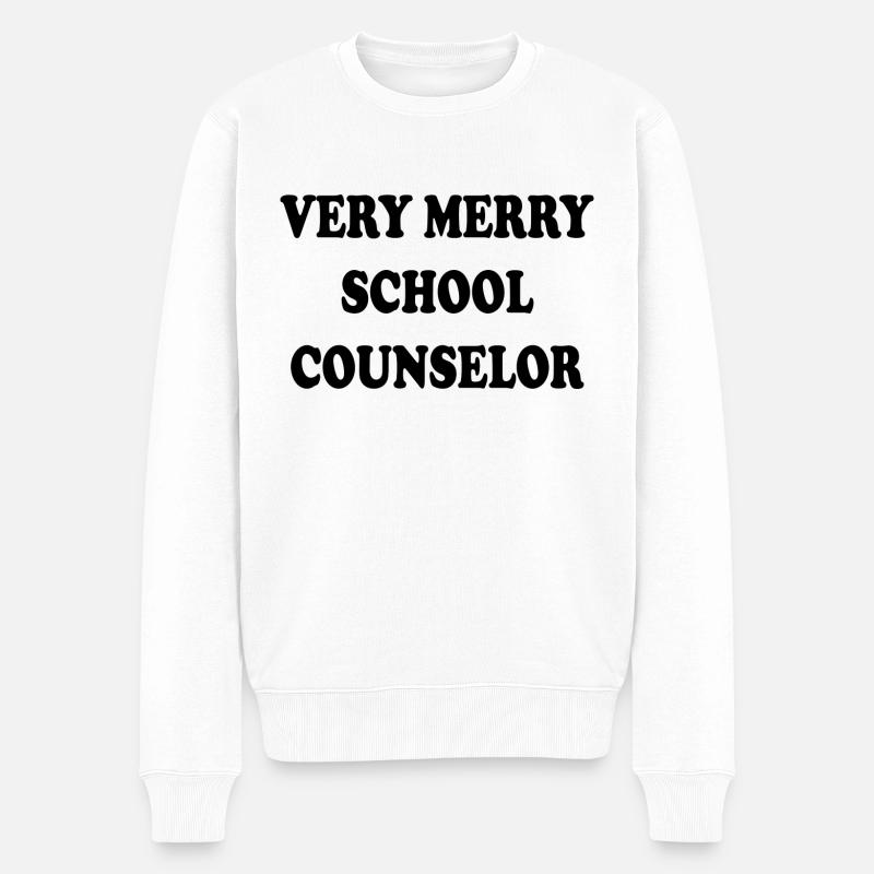 Sehr fröhliche Schulberaterin - Männer Premium Bio Pullover - Weiß