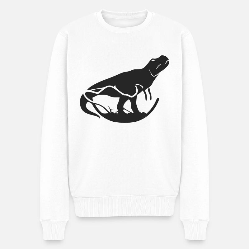 T-REX - Männer Premium Bio Pullover - Weiß