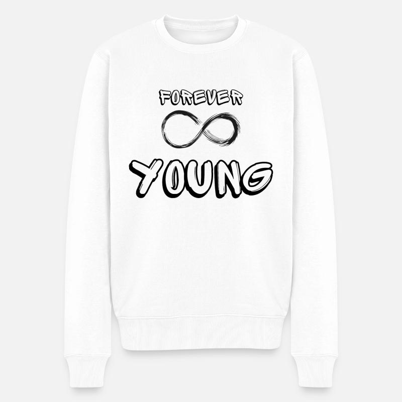 Für immer Jung - Männer Premium Bio Pullover - Weiß