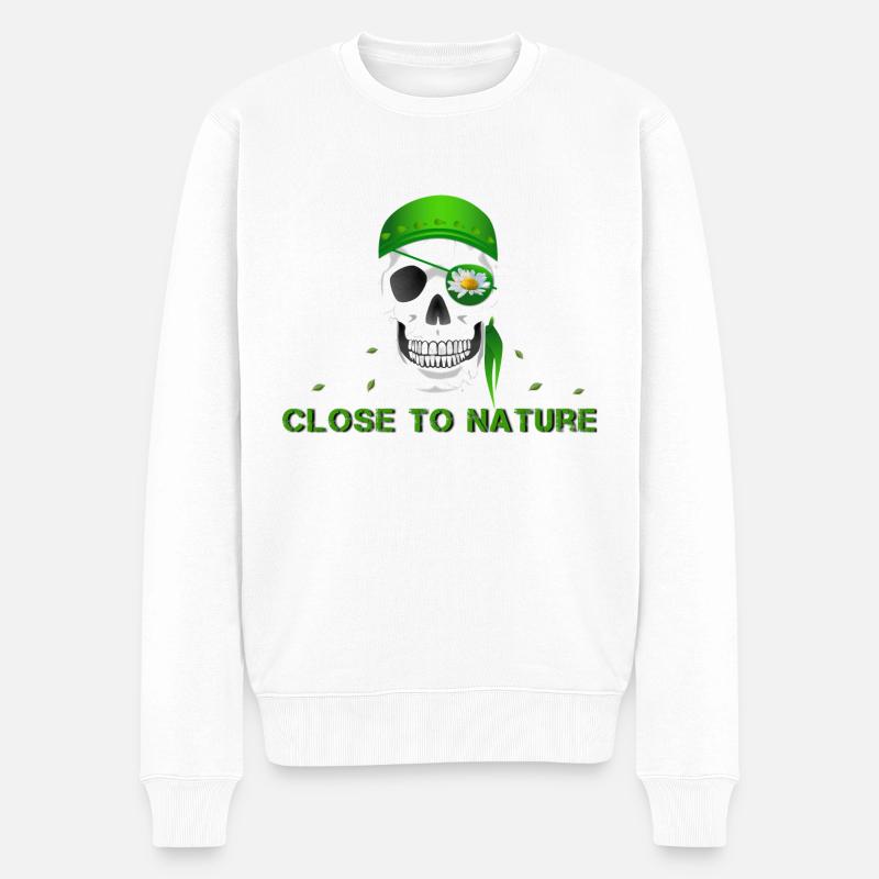 crâne proche de la nature - Pull Premium bio Homme - blanc