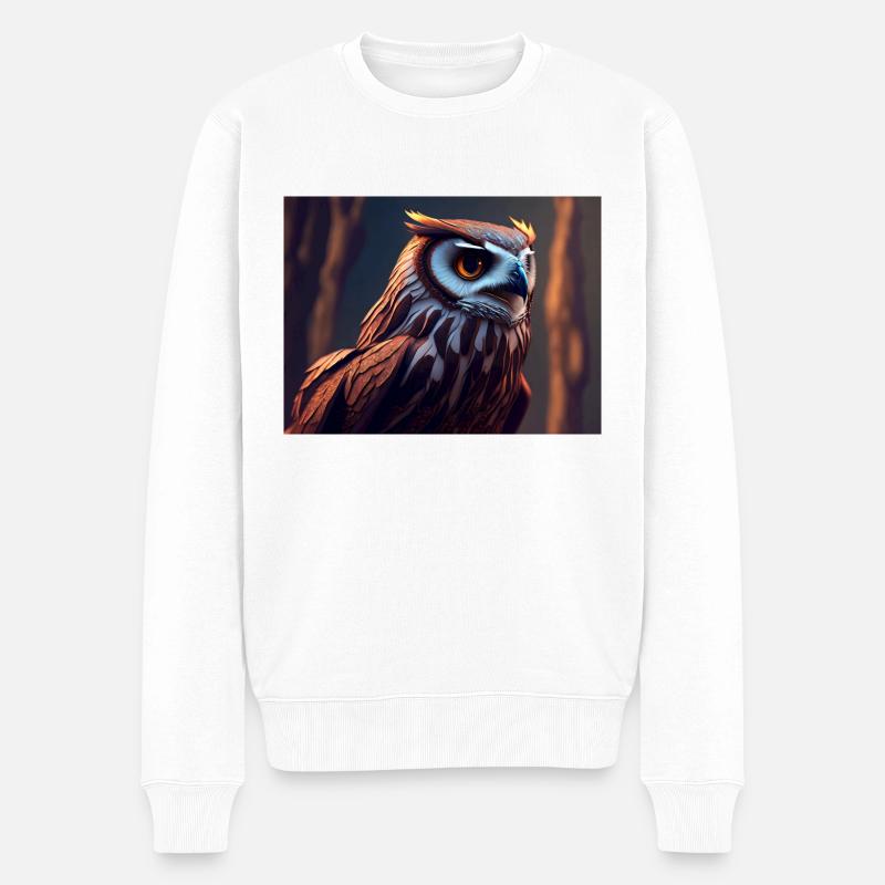 Hibou mystique ami d’Hedwige - Pull Premium bio Homme - blanc