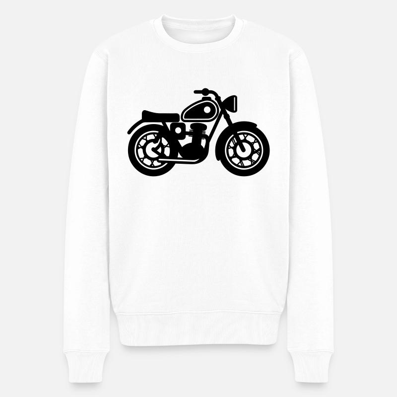 Motorrad - Männer Premium Bio Pullover - Weiß