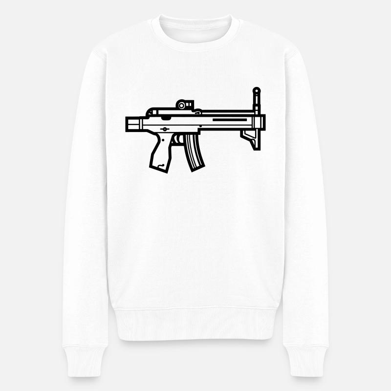 Maschinenpistole - Männer Premium Bio Pullover - Weiß