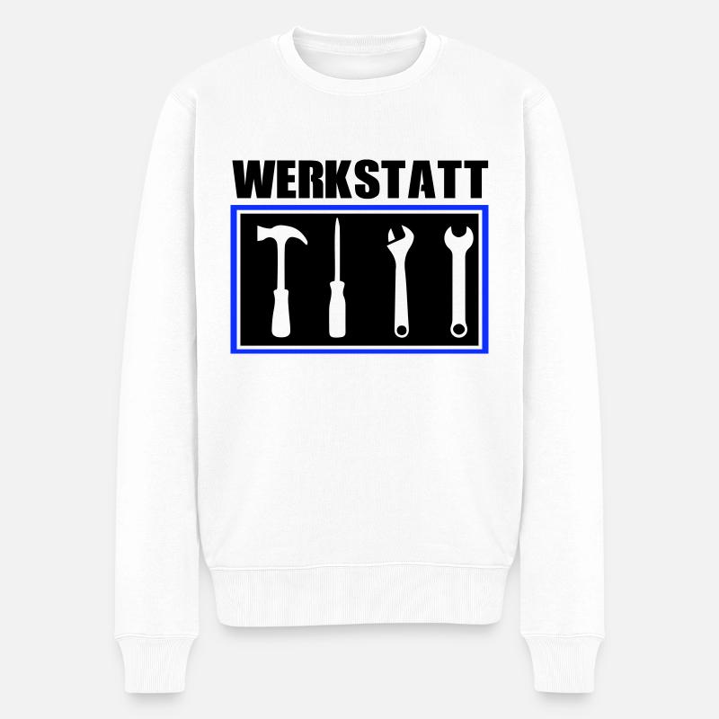 werkzeug werkstatt - Männer Premium Bio Pullover - Weiß