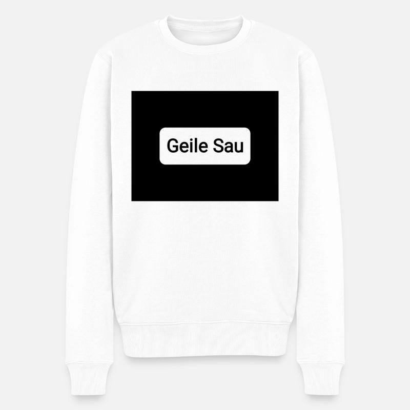 Geile Sau - Männer Premium Bio Pullover - Weiß