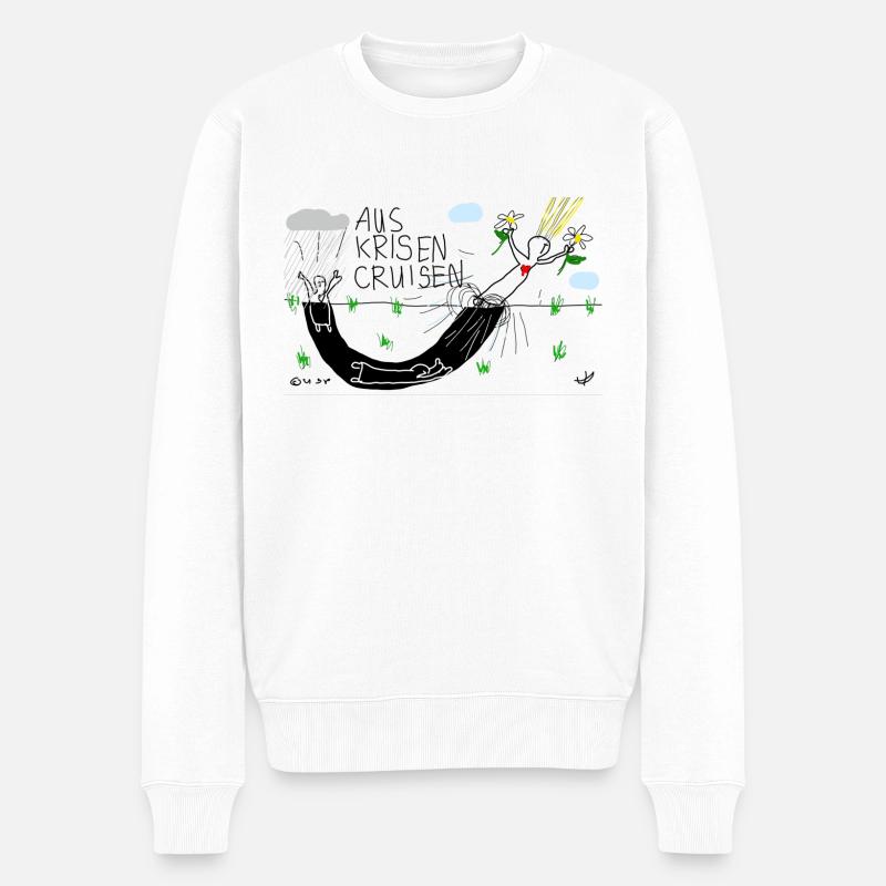Aus Krisen cruisen - Männer Premium Bio Pullover - Weiß