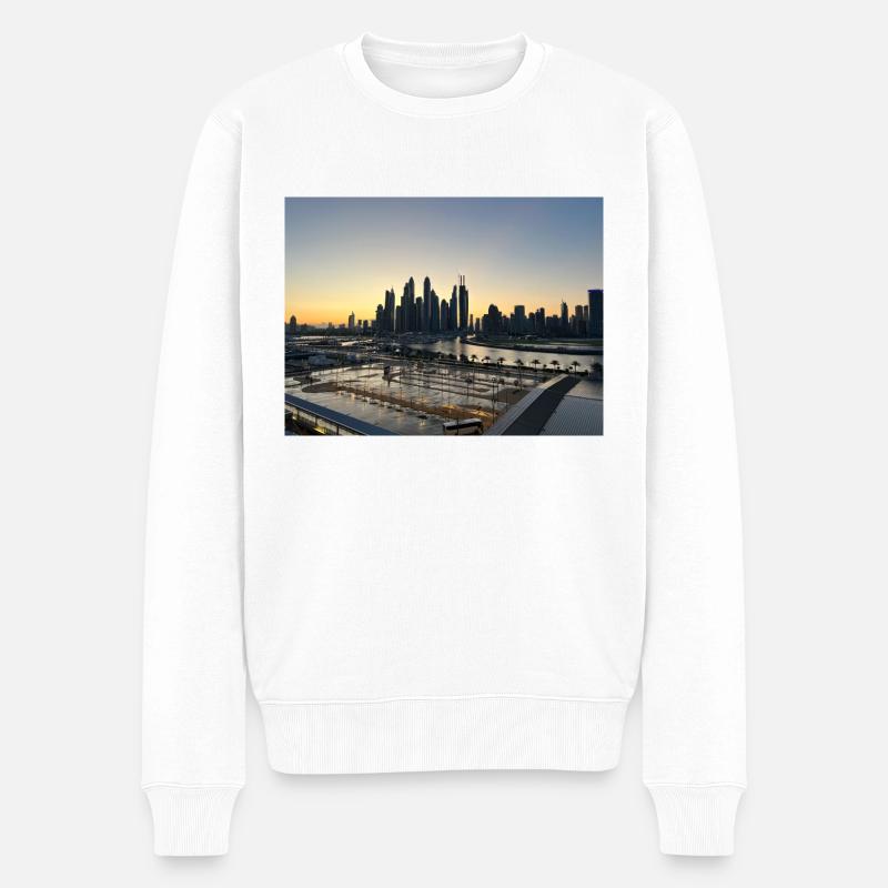 Dubai Hafen - Männer Premium Bio Pullover - Weiß