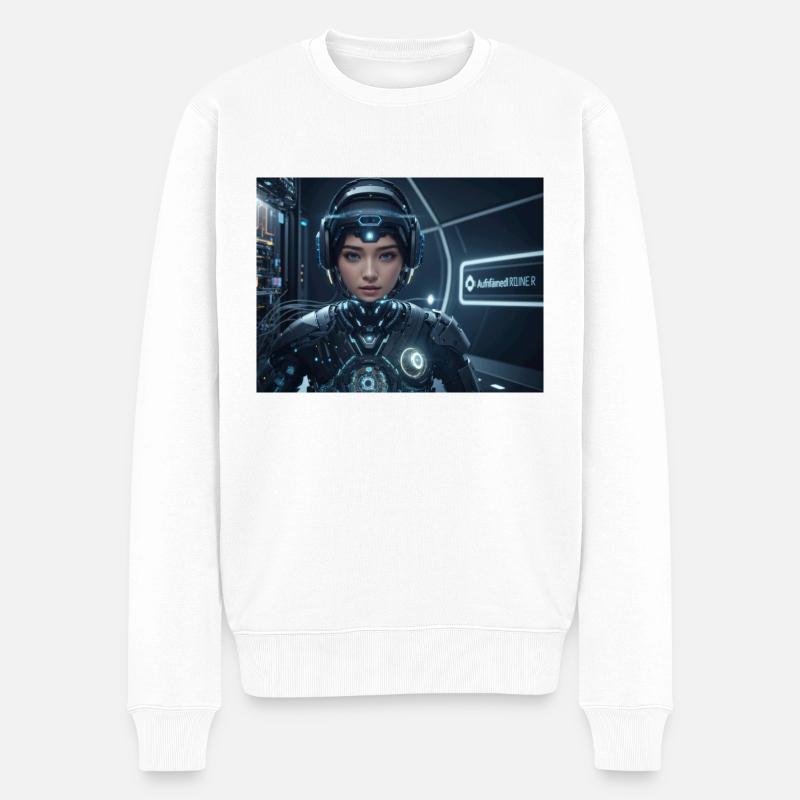 Synthese der Technologie-Zukunft - Männer Premium Bio Pullover - Weiß
