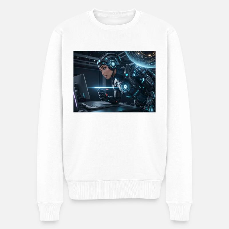 Synthèse de l’avenir de la technologie - Pull Premium bio Homme - blanc