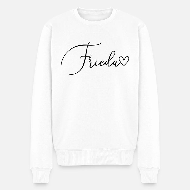 Frieda Nom Prénom Fille - Pull Premium bio Homme - blanc