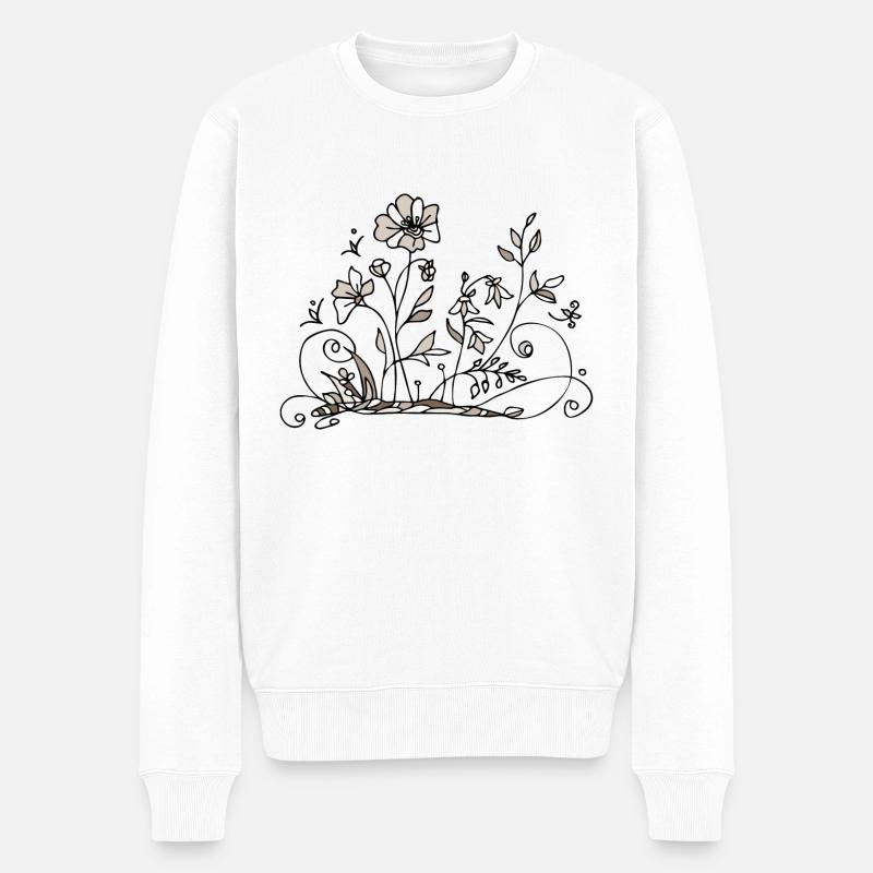 Fleur - Pull Premium bio Homme - blanc