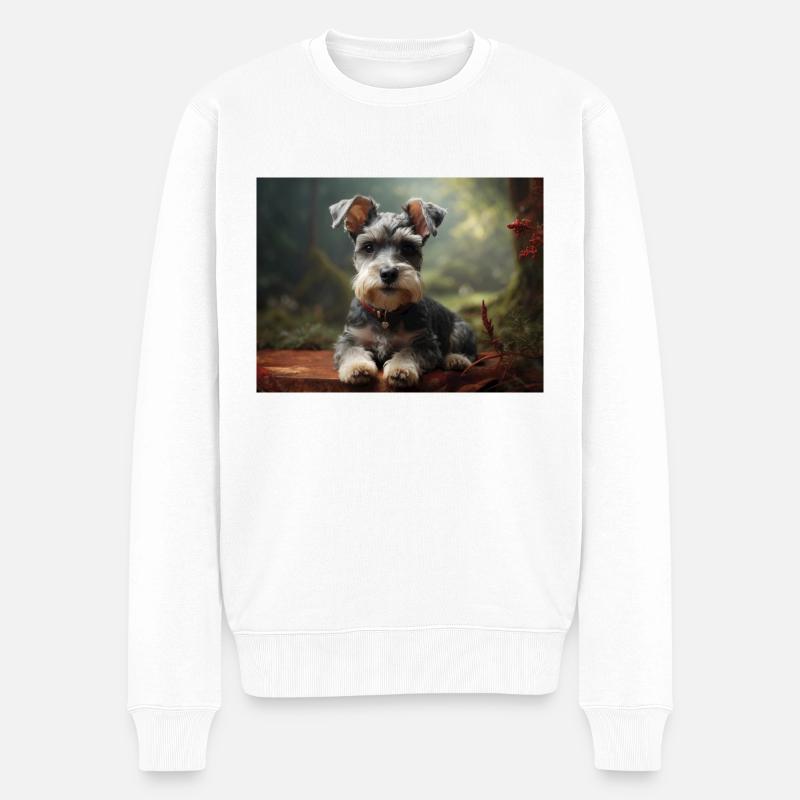 Schnauzer Hund - Männer Premium Bio Pullover - Weiß