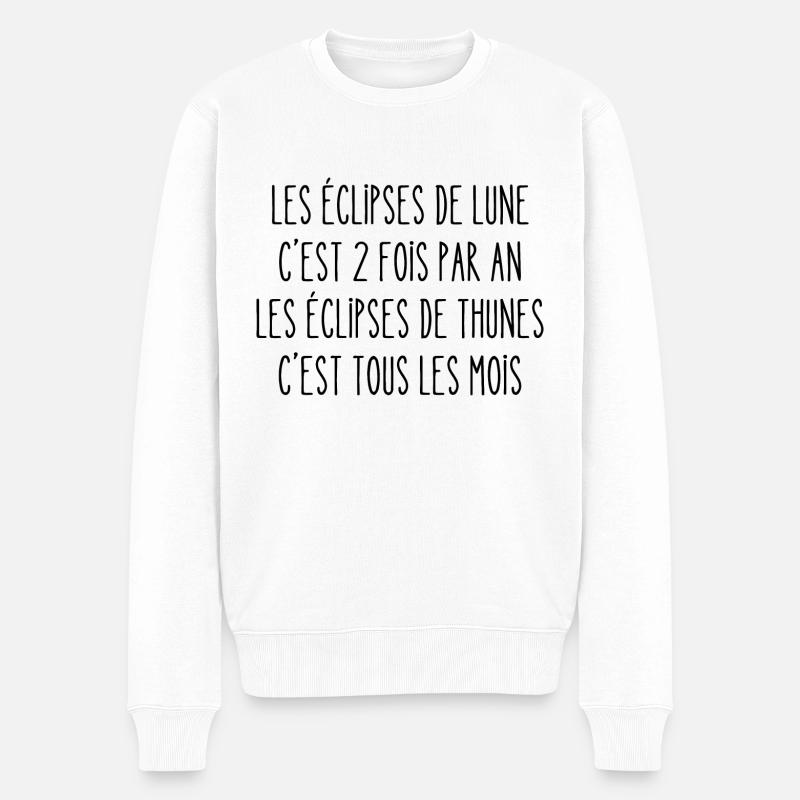 éclipses de thunes - Pull Premium bio Homme - blanc
