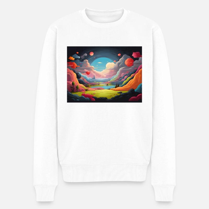 Paysage coloré - Pull Premium bio Homme - blanc
