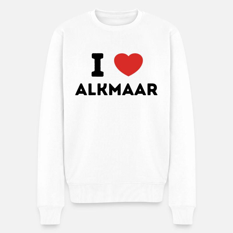 Ich liebe Alkmaar, Niederlande - Männer Premium Bio Pullover - Weiß