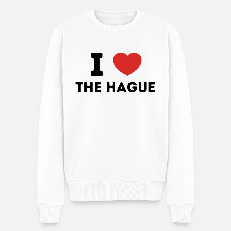 J’aime La Haye Pays-Bas - Pull Premium bio Homme - blanc