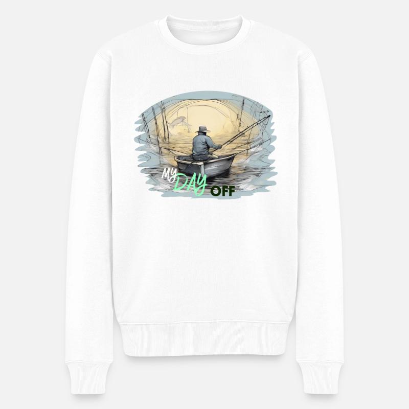 Fishen - Männer Premium Bio Pullover - Weiß