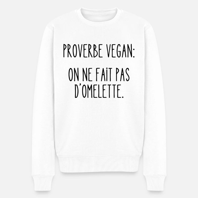proverbe vegan - Pull Premium bio Homme - blanc
