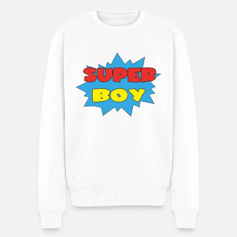SUPERJUNGE - Männer Premium Bio Pullover - Weiß