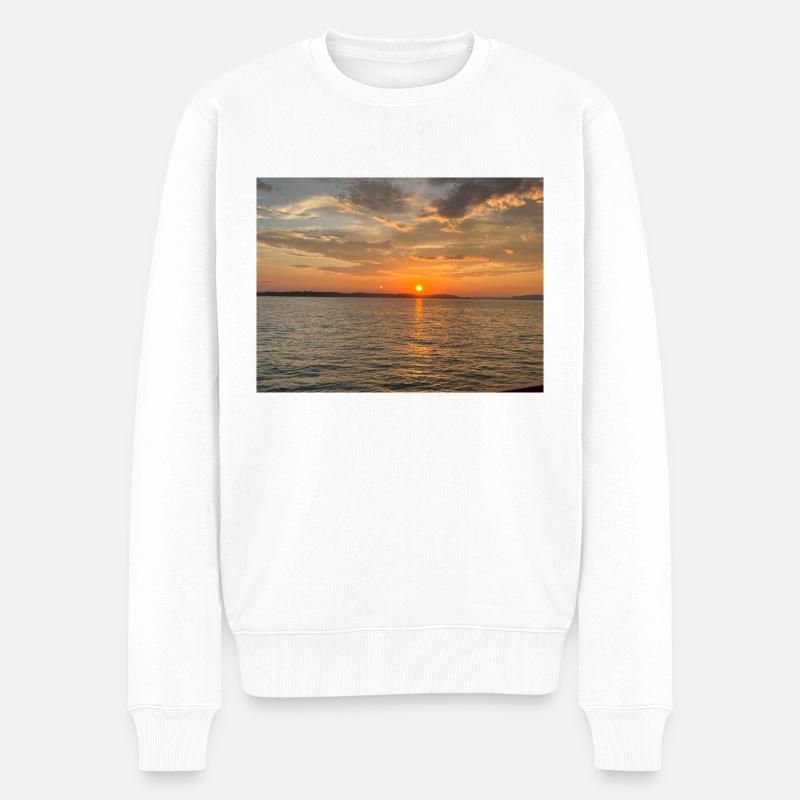 Sonnenuntergang - Männer Premium Bio Pullover - Weiß