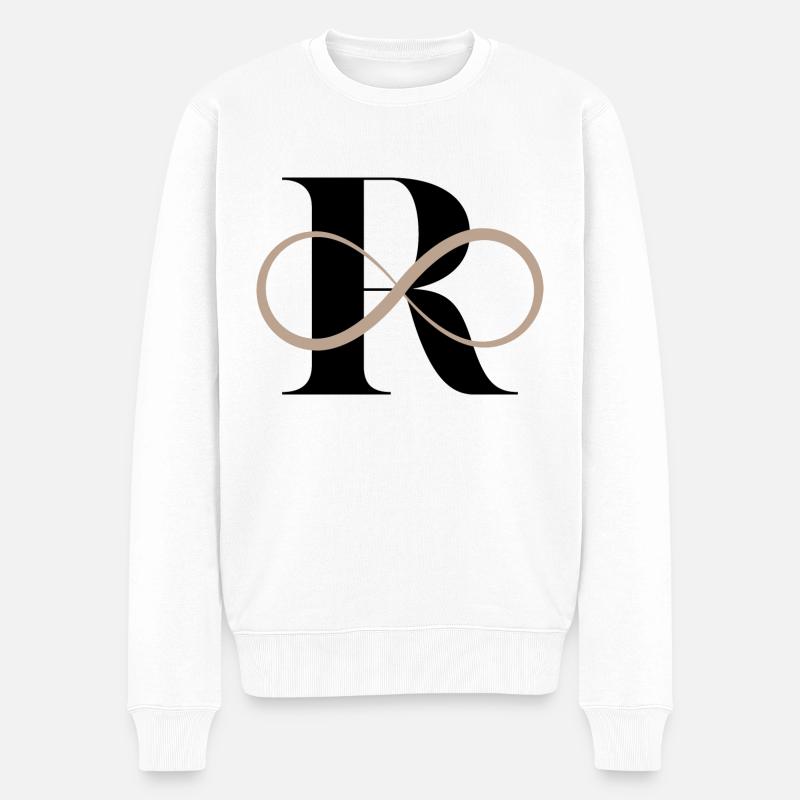Unendlicher Buchstabe r - Männer Premium Bio Pullover - Weiß