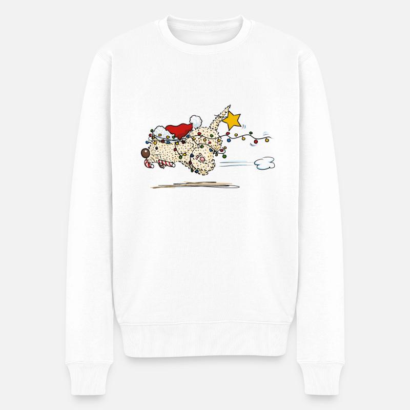 Lichterkette2 2 - Männer Premium Bio Pullover - Weiß