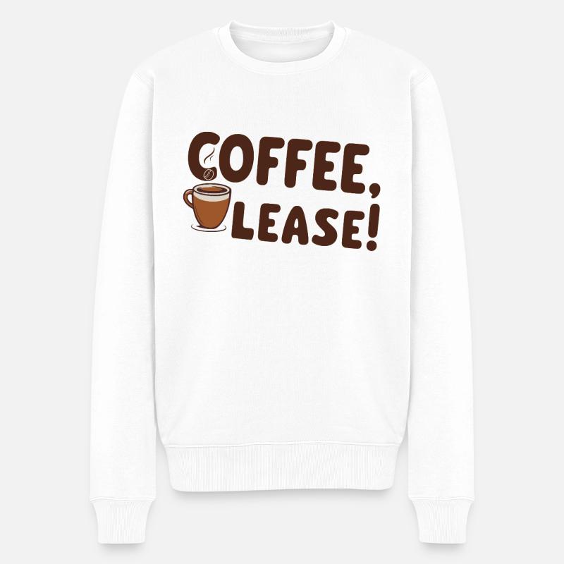 Coffee please - Männer Premium Bio Pullover - Weiß