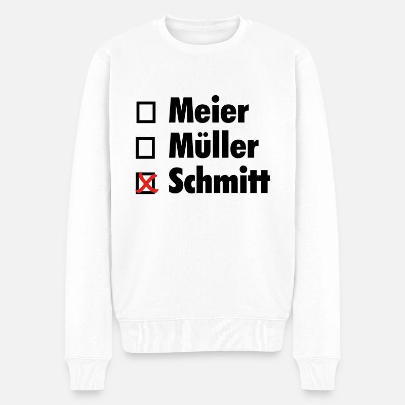 Ankreuzshirt - Männer Premium Bio Pullover - Weiß