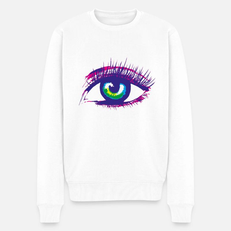 Auge - Männer Premium Bio Pullover - Weiß