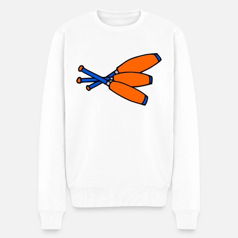 3 massues bleu orange - Pull Premium bio Homme - blanc