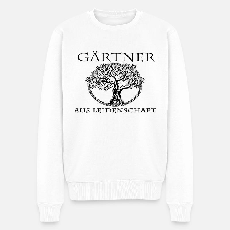 Garten,ich bin gärtner,Gärtner,Gärtner aus leidens - Männer Premium Bio Pullover - Weiß