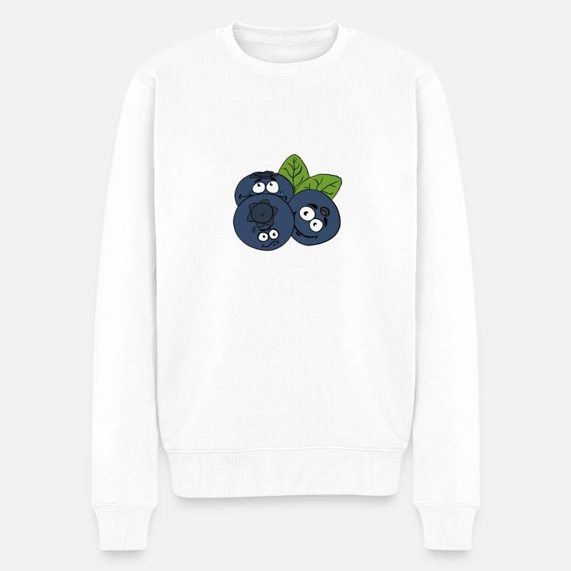 Heidelbeere - Männer Premium Bio Pullover - Weiß