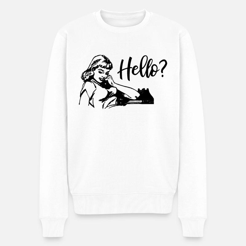 Hello ? - Téléphoner Lockdown - Pull Premium bio Homme - blanc