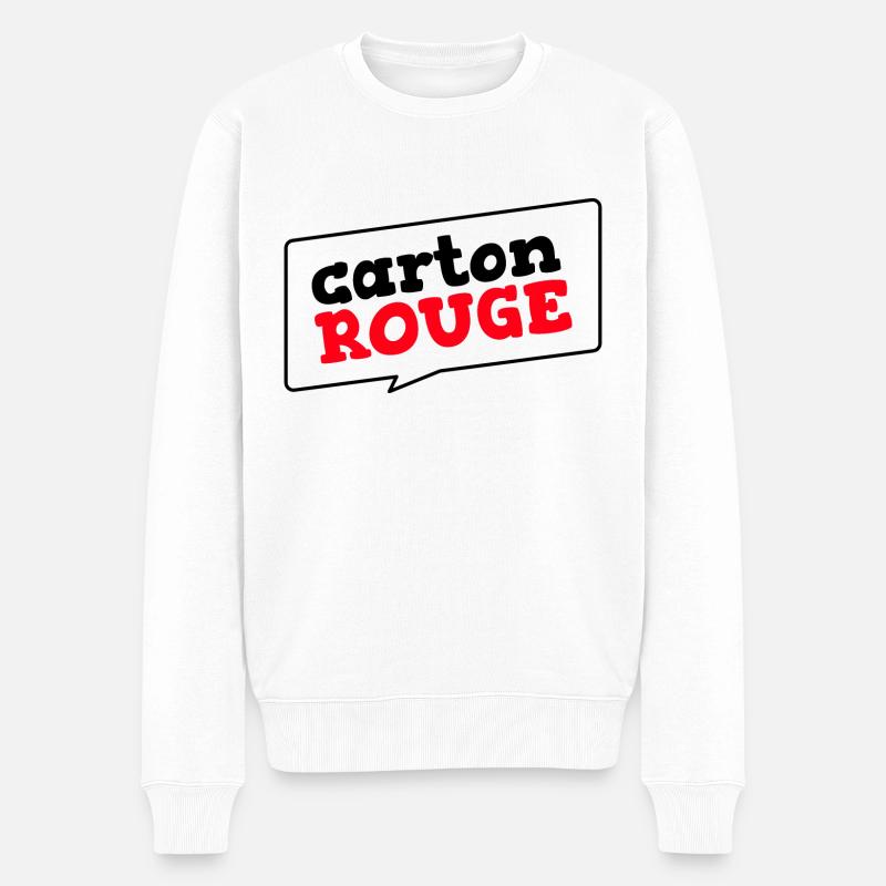 Carton Rouge (style bulle BD) - Pull Premium bio Homme - blanc